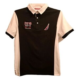 Nautica 2018 Sailing International Men's Polo Shirt Short Sleeve Size Large Slim